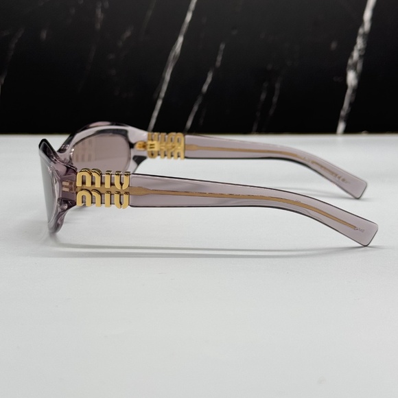 NEW MIU MIU SUNGLASSES MU14ZS 12W20I OVAL PURPLE WOMEN SMU 14Z 12W20I EYEWEAR - Picture 6 of 12